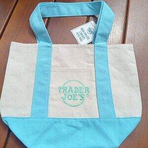 Baby Blue Beauty – Trader Joe’s Mini Canvas Tote Bag Brand New – Tags Attached!
